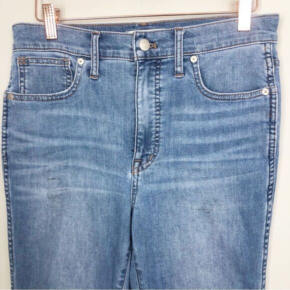 MADEWELL | 10” High Rise Skinny Crop Denim Jeans Medium Blue Women’s Size 27 (4) - Picture 6 of 15